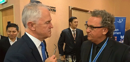 Malcolm Turnbull With Warren Cross